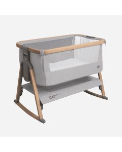 Tutti Bambini CoZee Air Bedside Crib - Sterling Silver/Oak