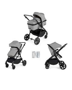 Ickle Bubba Comet 2 in 1 Plus Carrycot and Pushchair - Black/Space Grey/Black