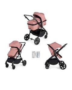 Ickle Bubba Comet 2 in 1 Plus Carrycot and Pushchair - Black/Dusty Pink/Black