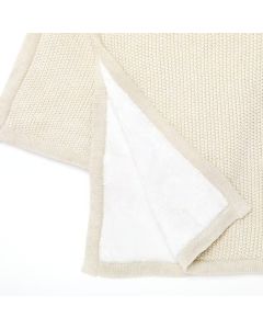 The Little Green Sheep Organic Knitted Fleece Baby Blanket - Linen