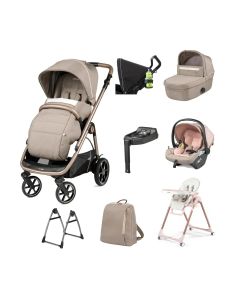 Peg Perego Veloce 11 Piece i-Size Bundle with Prima Pappa Follow Me Highchair - Mon Amour