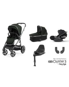 BabyStyle Oyster 3 Essential 5 Piece Cybex Cloud T i-Size Travel System Bundle - Black Olive