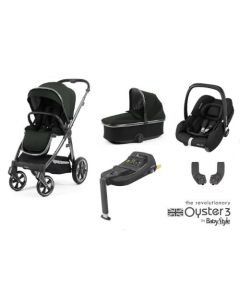 BabyStyle Oyster 3 Essential 5 Piece Cabriofix i-Size Travel System Bundle - Black Olive