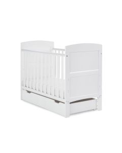 Obaby Grace Mini Cot Bed & Underdrawer with Fibre Mattress - White