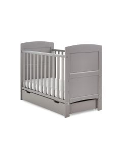 Obaby Grace Mini Cot Bed & Underdrawer with Fibre Mattress - Taupe Grey