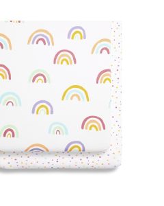 Snuz Crib 2 Pack Fitted Sheets - Colour Rainbow