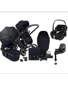 iCandy Peach 7 Maxi Cosi Pebble 360 PRO i-Size Complete Travel System Bundle - Black Edition