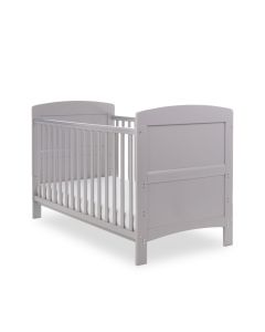 Obaby Grace Cot Bed & Fibre Mattress - Warm Grey