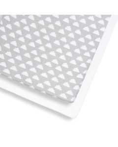 Snuz Cot & Cot Bed 2 Pack Fitted Sheet - Cloud Nine