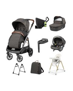 Peg Perego Veloce 11 Piece i-Size Bundle with Prima Pappa Follow Me Highchair - 500