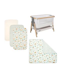 Tutti Bambini CoZee Run Wild Bedside Crib Starter Pack & Protector - Sterling Silver