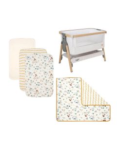 Tutti Bambini CoZee Our Planet Bedside Crib Starter Pack & Protector - Sterling Silver