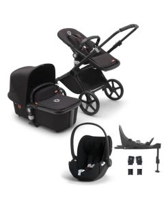Bugaboo Fox Cub Complete Stroller + Cloud T i-Size Plus Car Seat & Base - Black/Midnight Black