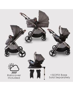 Red Kite Push Me Pace 3 in 1 Travel System with Infant Carrier Icon- Grey