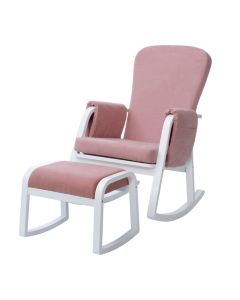 ickle bubba Dursley Rocking Chair and Stool - Blush Pink