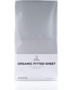 Mama Designs Organic Cot Bed Fitted Sheet - Grey (140cm x 70cm)