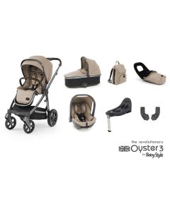 Babystyle Oyster 3 Pushchair Luxury 7 Piece Bundle - Gun Metal Chassis/Butterscotch