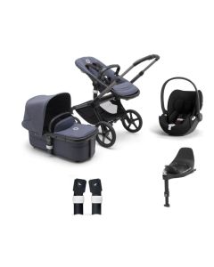 Bugaboo Fox 5 Complete Pushchair with Cybex Cloud T i-Size Car Seat and Base Bundle - Graphite/Stormy Blue