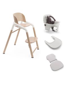 Bugaboo Giraffe Highchair + Accessories Bundle - Neutral Wood/White