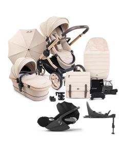 iCandy Peach 7 Cybex Cloud T i-Size Complete Travel System Bundle - Biscotti