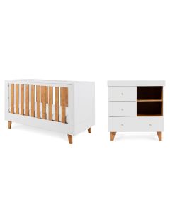 Tutti Bambini Como 2 Piece Room Set - White/Rosewood
