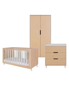 Tutti Bambini Fika 3 Piece Furniture Set - Light Oak & White Sand