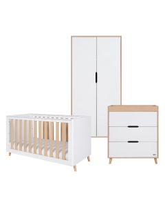 Tutti Bambini Fika 3 Piece Furniture Set - White & Light Oak