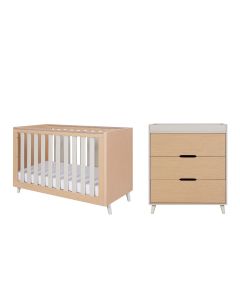 Tutti Bambini Fika Mini 2 Piece Furniture Set - Light Oak & White Sand