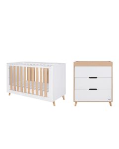 Tutti Bambini Fika Mini 2 Piece Furniture Set - White & Light Oak