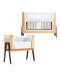 Gaia Baby Hera Cotbed and Co-Sleeping Crib Bundle - Natural / Walnut