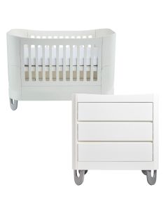 Gaia Baby Serena Cot Bed & Dresser Set - White