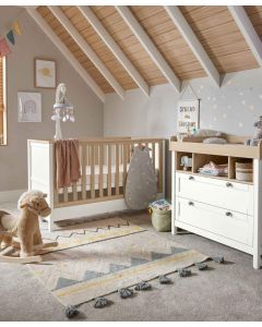 Mamas & Papas Harwell 2 Piece Cot Bed & Dresser Set - White/Oak