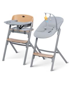 Kinderkraft Livy High Chair With Calmee Bouncer - Wooden