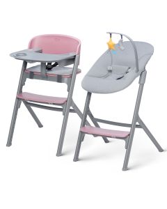 Kinderkraft Livy High Chair With Calmee Bouncer - Aster Pink
