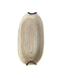 Mama Designs Seagrass Changing Basket Plain Vegan Leather Handles (Brown)