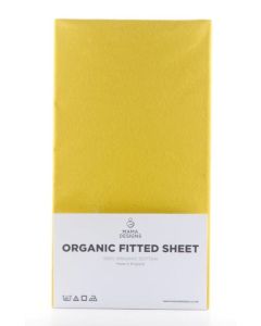 Mama Designs Organic Cot Bed Fitted Sheet - Mustard (140cm x 70cm)