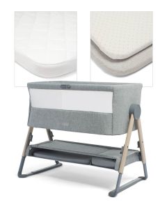 Mamas & Papas Lua Bedside Crib Grey Sheet Bundle - Star/Grey