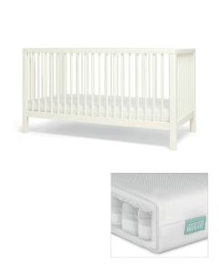 Mamas & Papas Solo Cotbed With Mattress - White
