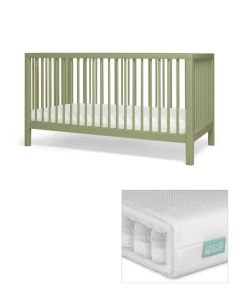 Mamas & Papas Solo Cotbed With Mattress - Moss Green