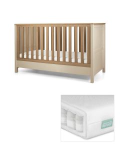 Mamas & Papas Harwell Cotbed Set with Premium Pocket Spring Mattress - Cashmere