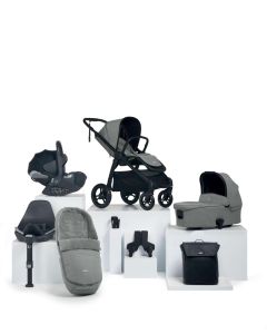 Mamas & Papas Ocarro Pushchair 8 Piece Bundle with Cybex Cloud T Car Seat & Base - Flint Grey
