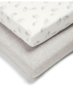 Mamas & Papas Cotbed Fitted Sheets (2 Pack) - Elephant