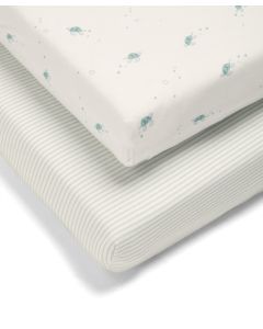 Mamas & Papas Cotbed Fitted Sheets (2 Pack) - Turtle