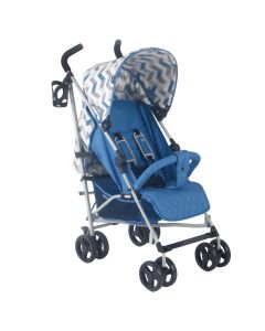 My Babiie MB02 Stroller - Blue and Grey Chevron