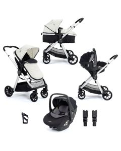 Babymore Mimi Travel System Pecan i-Size Car Seat - Silver
