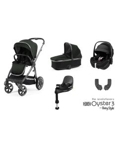 BabyStyle Oyster 3 Essential 5 Piece Maxi Cosi Pebble 360 Pro Travel System Bundle - Black Olive