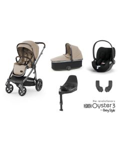 BabyStyle Oyster 3 Essential 5 Piece Cybex Cloud T i-Size Travel System Bundle - Butterscotch