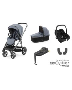 BabyStyle Oyster 3 Essential 5 Piece Cabriofix i-Size Travel System Bundle - Dream Blue