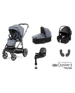BabyStyle Oyster 3 Essential 5 Piece Maxi Cosi Pebble 360 Pro Travel System Bundle - Dream Blue