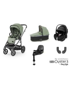 BabyStyle Oyster 3 Essential 5 Piece Maxi Cosi Pebble 360 Pro Travel System Bundle - Spearmint